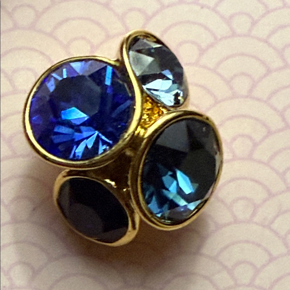 Ted Baker London Lynda Blue Crystal Cluster  and Gold  Tone Earrings
